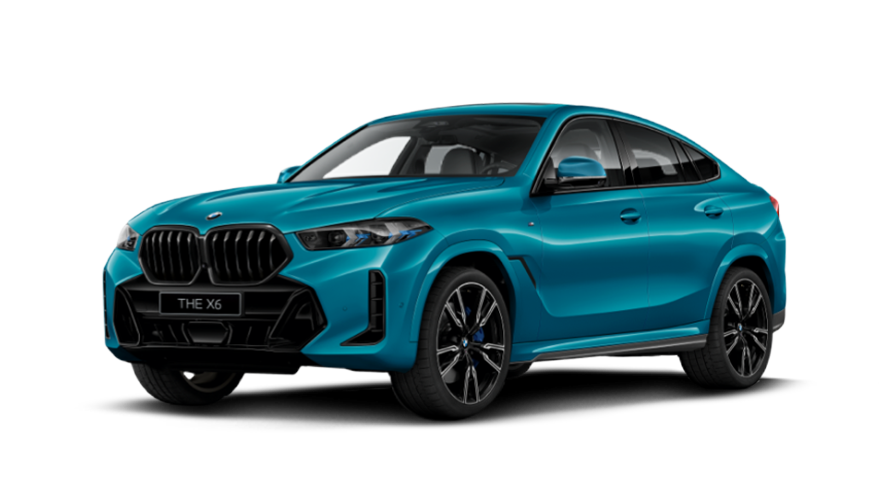 Version leader 2024 de la BMW 3 Series320Li, couleur bleu ENOVATE, vue de face sur fond blanc