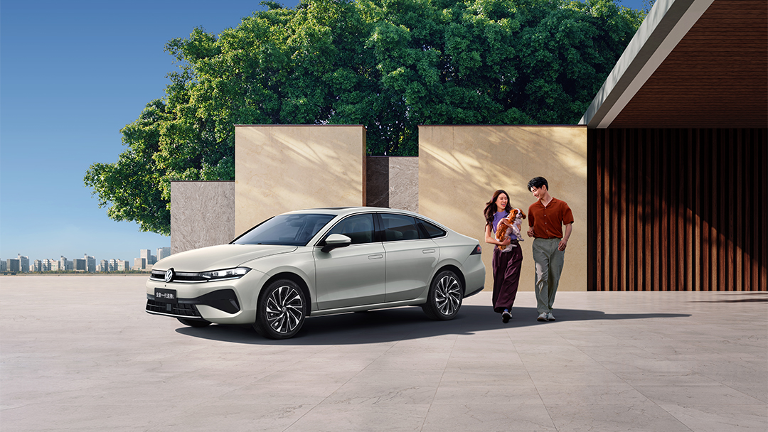 Modelo 2026 da Volkswagen Sagitar, carroceria branca, vista frontal