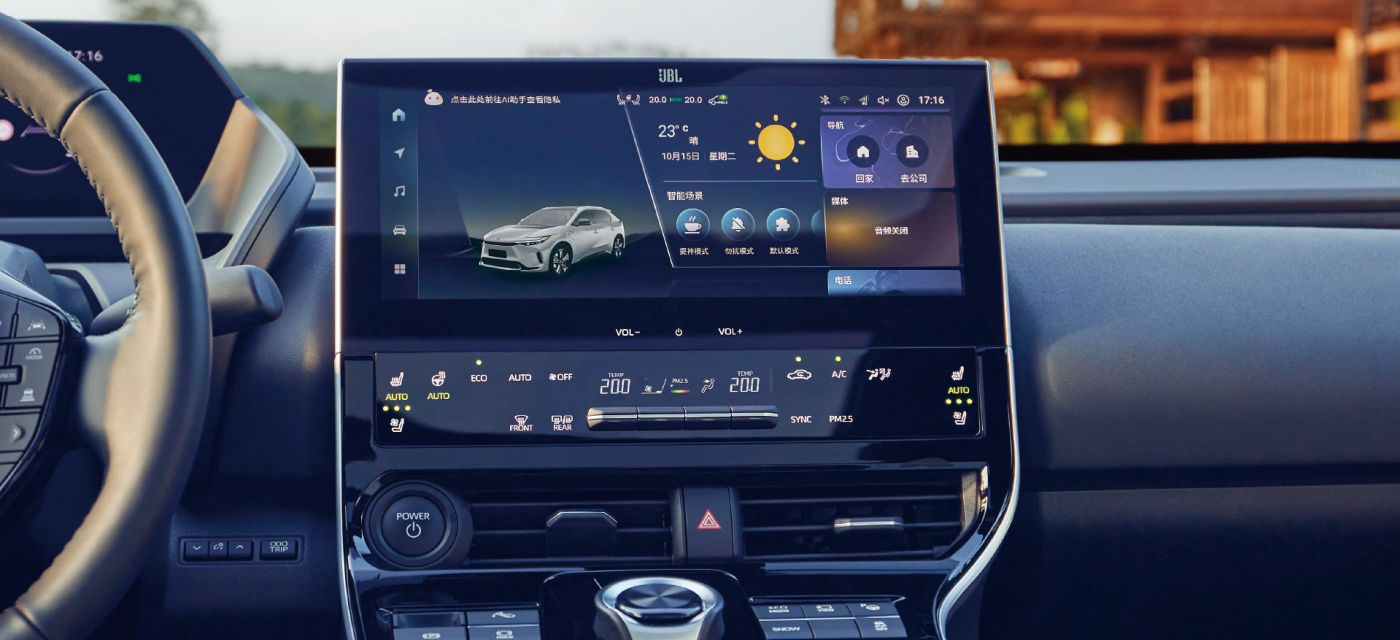 لقطة تفصيلية لمقصورة طراز TOYOTA bZ4X لعام ٢٠٢٥