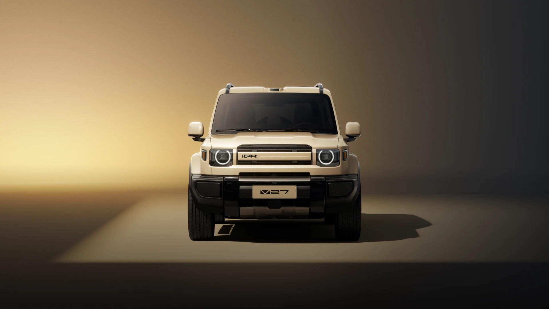 Static front view of the 2026 iCAR iCAR V27 in white
