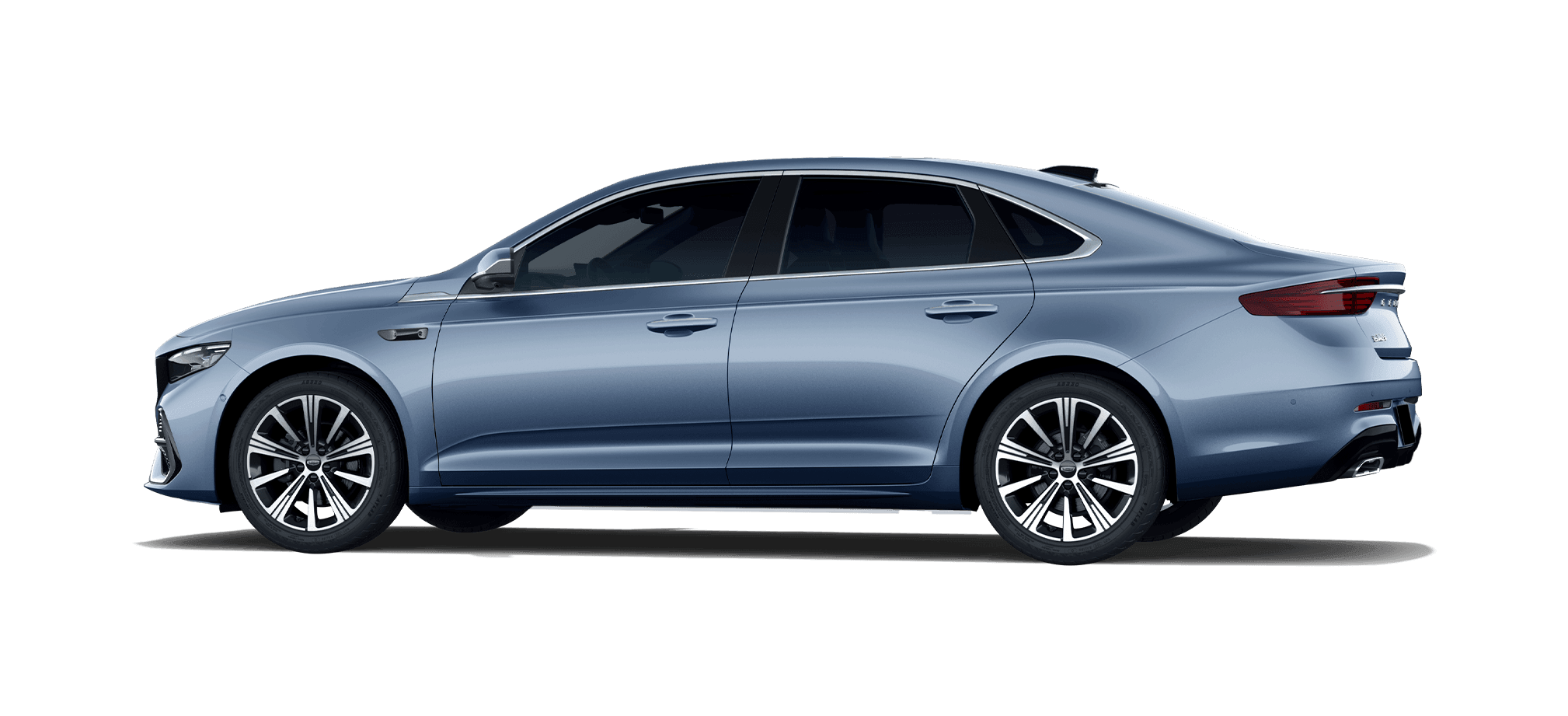 Geely Automobile Xingrui L 2026 side view, Starry Night Blue, black background