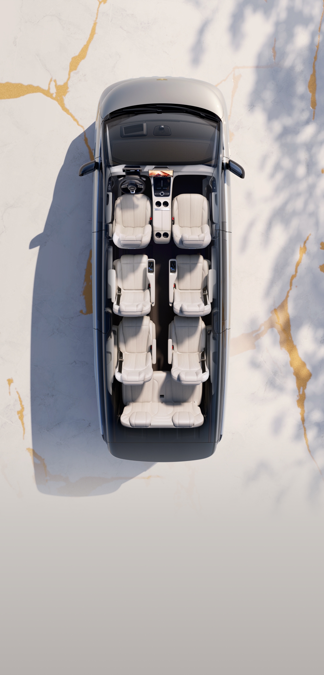Vue aérienne de la disposition intérieure de la version 2026 de Geely Galaxy V900