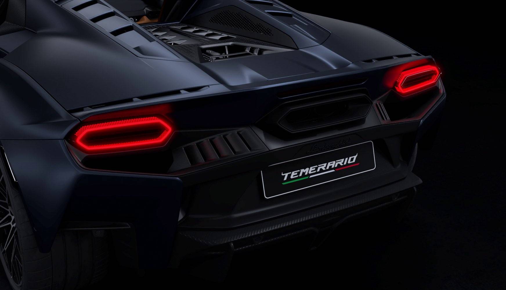 Close-up of the rear end of the 2025 Lamborghini Temerario