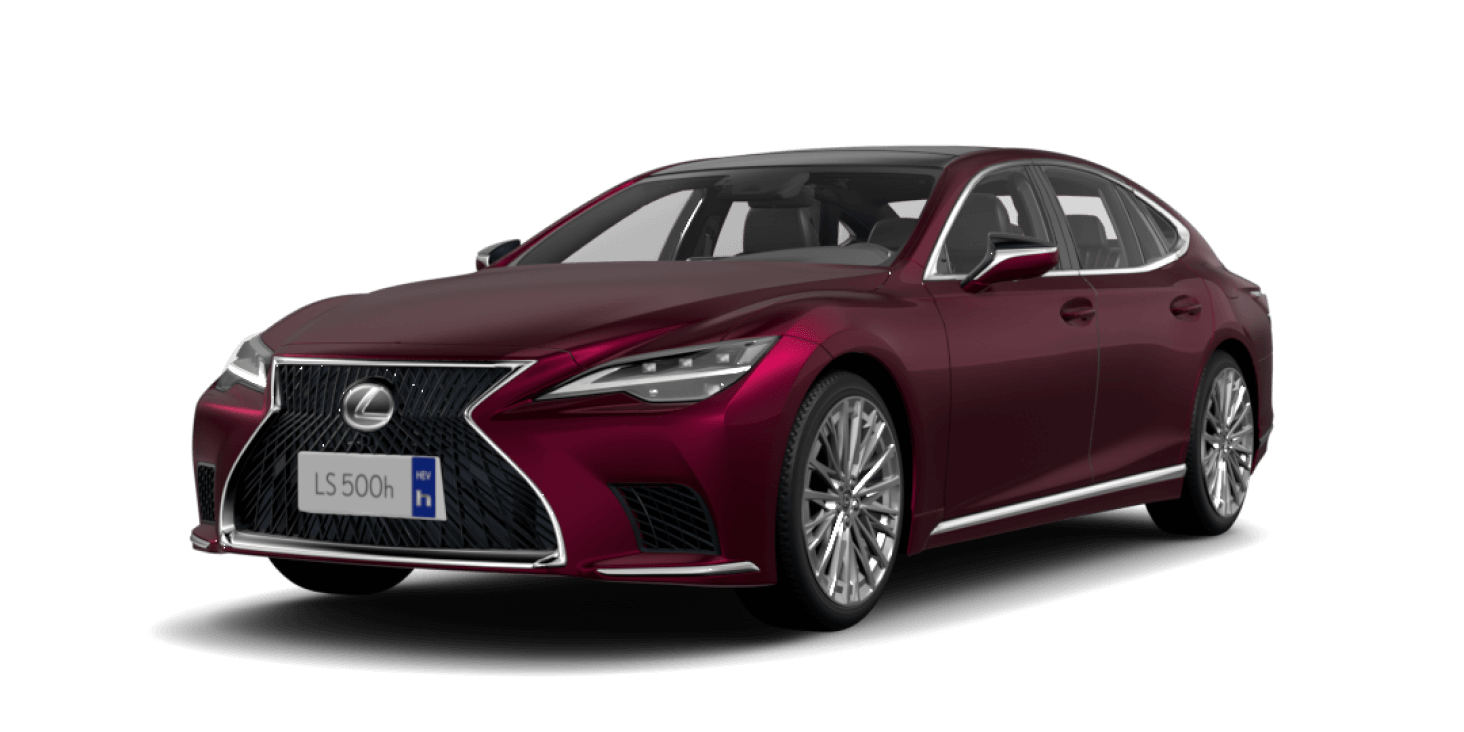 Vue frontale du modèle 2024 de Lexus LS en couleur marron châtaigne