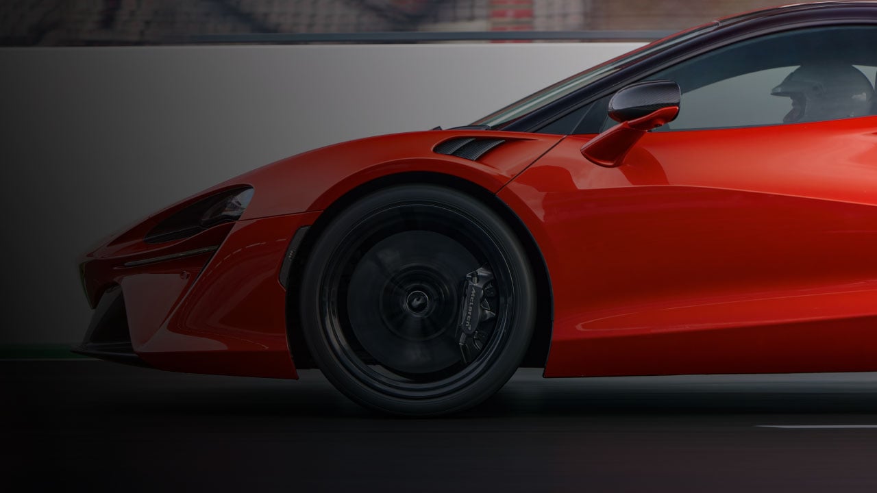 Static side view of the 1992 McLaren F1 in red.