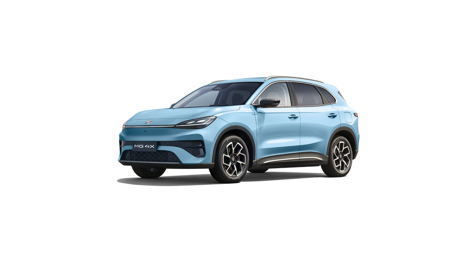 2026 MG 07 X right-side view, Sky Blue body color, white background