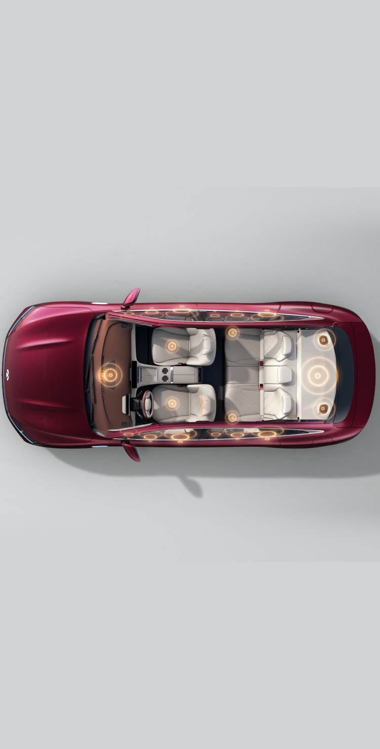 Top-down View of Chery Fulwin A9L 2025 Model in Red on White Background