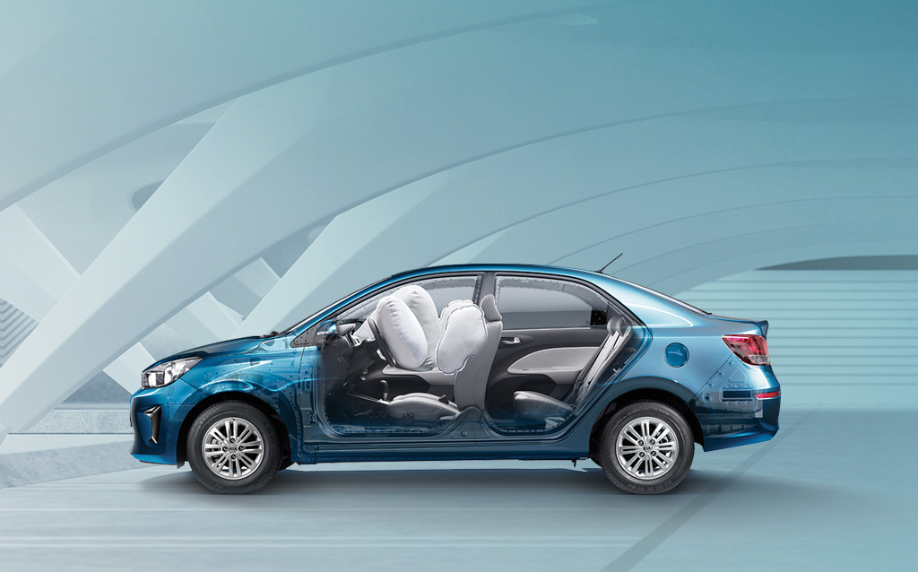 2020 Model Year Kia KIA PEGAS in Blue, Right-side View