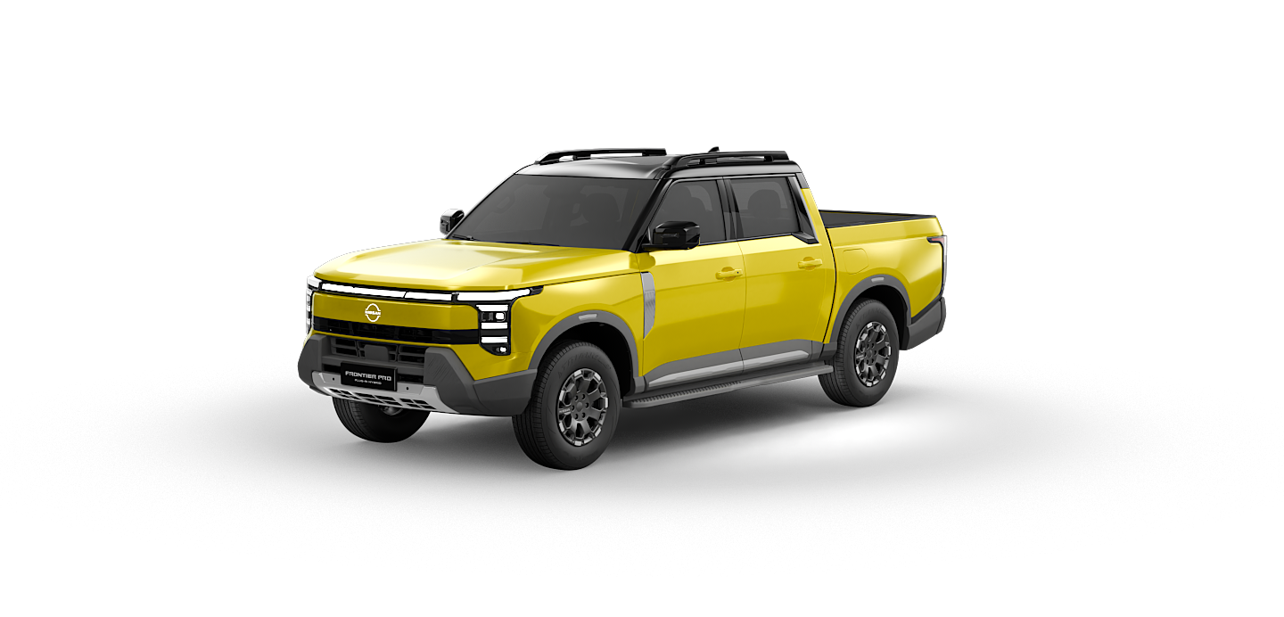 2026 Nissan Frontier Pro PHEV in Yellow, Front View